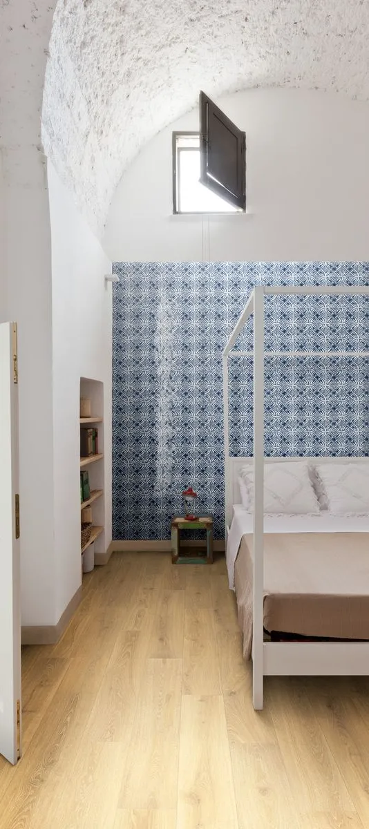 Espacio de la casa con azulejos efecto hidráulico, colección Memoria de Marazzi