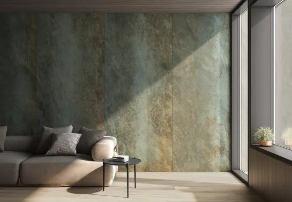 Espacio de la casa con azulejos efecto madera, colección Albar de TAU ceràmica