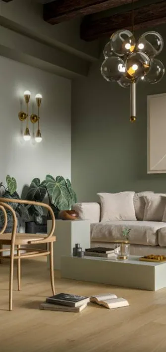 Espacio de la casa con azulejos efecto madera en tonos cálidos, colección Oltre de Marazzi