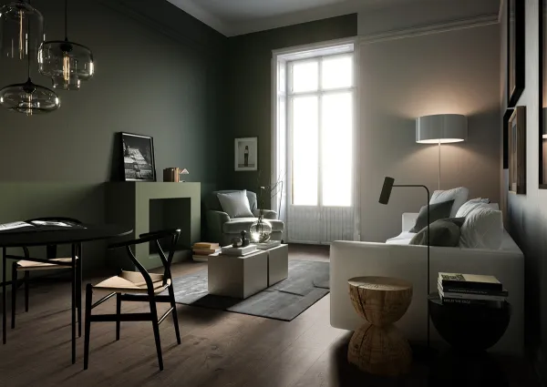 Espacio de la casa con azulejos efecto madera en tonos neutros, colección Vero de Marazzi