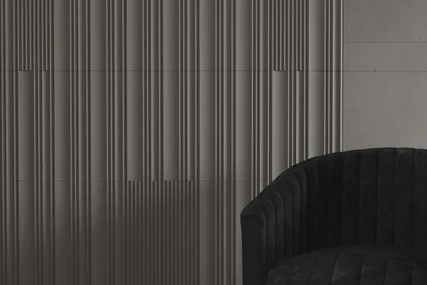 Espacio de la casa con azulejos efecto monocolor en tonos neutros, colección Tornares de TAU ceràmica