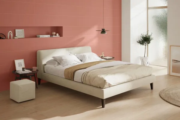 Espacio de la casa con azulejos efecto monocolor en tonos cálidos, colección Vogue de Argenta