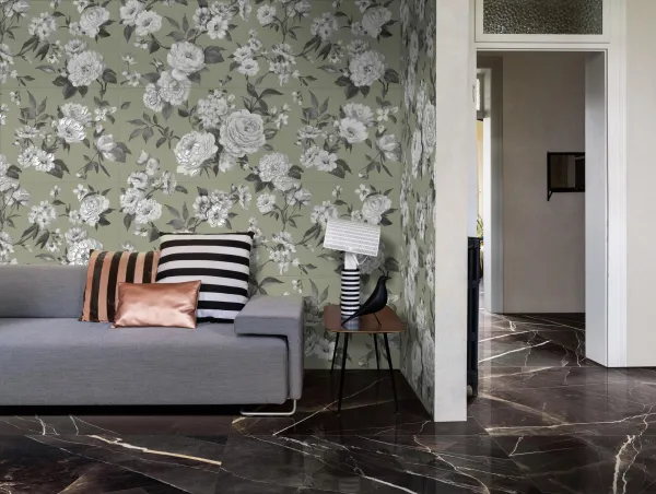 Espacio de la casa con azulejos efecto monocolor, colección White deco de Marazzi