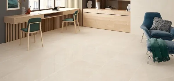 Espacio de la casa con azulejos efecto piedra en tonos cálidos, colección Bellevue de STN