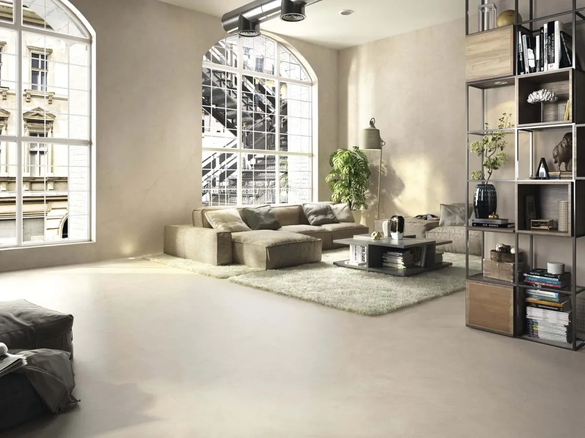 Espacio de la casa con azulejos efecto piedra, colección Classic cream de Azulejos Benadresa
