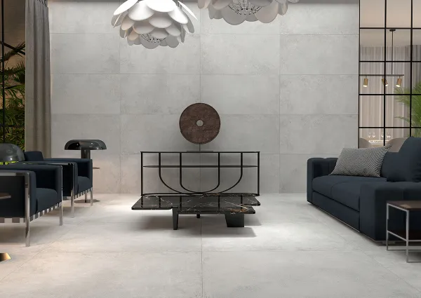 Espacio de la casa con azulejos efecto piedra en tonos neutros, colección Integra de TAU ceràmica