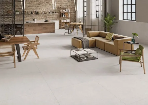 Espacio de la casa con azulejos efecto piedra, colección Madison de Fanal