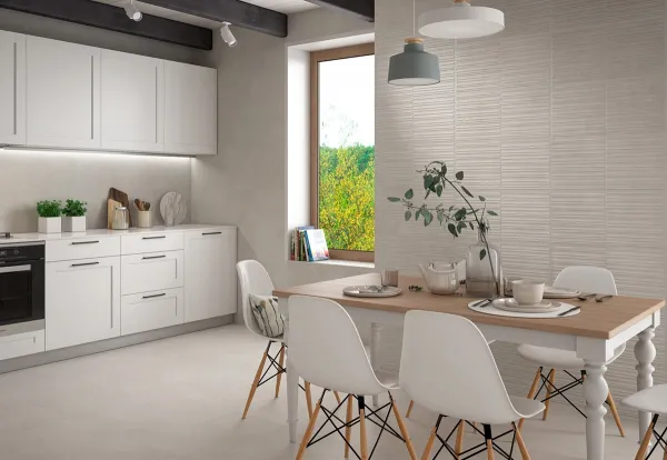 Cocina con azulejos efecto cemento, colección Boxer - uniq de Colorker