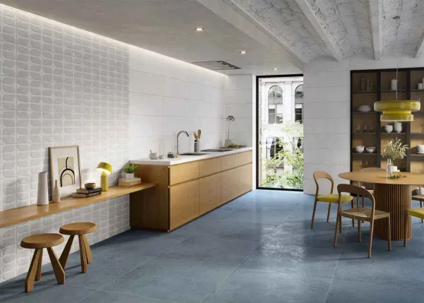 Cocina con azulejos efecto cemento, colección San francisco de Metropol