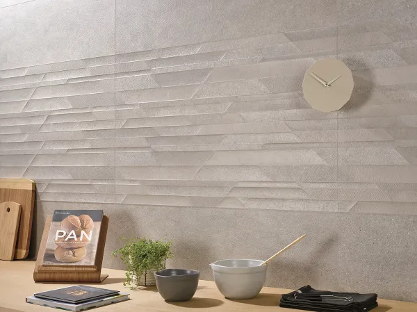 Cocina con azulejos efecto hidráulico, colección Neolitick de Colorker