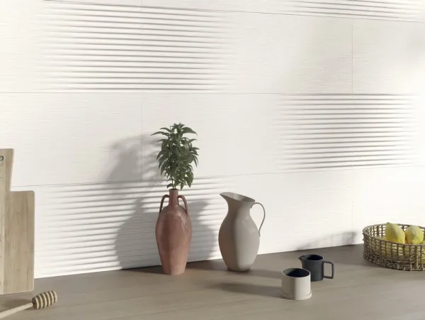 Cocina con azulejos efecto monocolor, colección Mare de Harmony