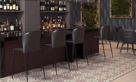 Comercio con azulejos efecto hidráulico, colección Bel histoire de Revoir Paris