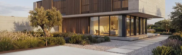 Exterior con azulejos efecto piedra, colección Kala de Museum